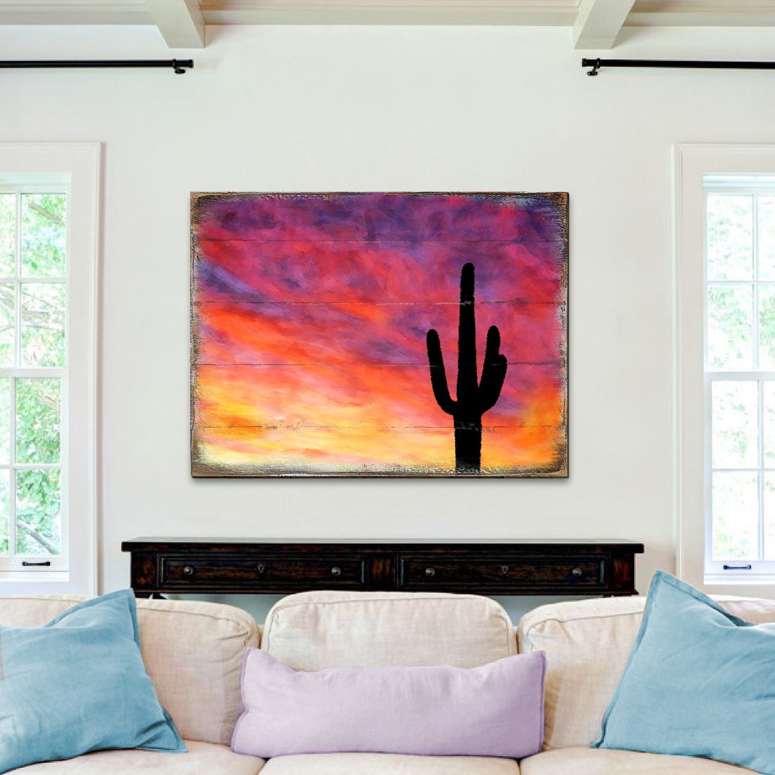 Cactus Art Wooden Wall Art by Nature Wonders - Nature Wildlife Decor  - 95241B