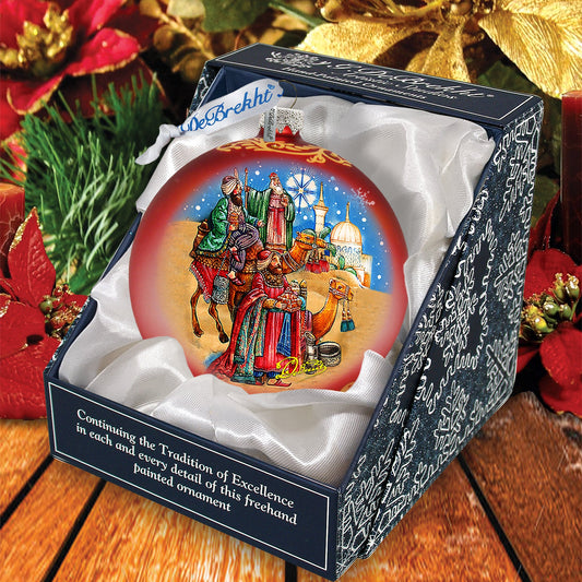 Three Kings Ball Glass Ornament by G. DeBrekht - Nativity Holiday Décor - 73551
