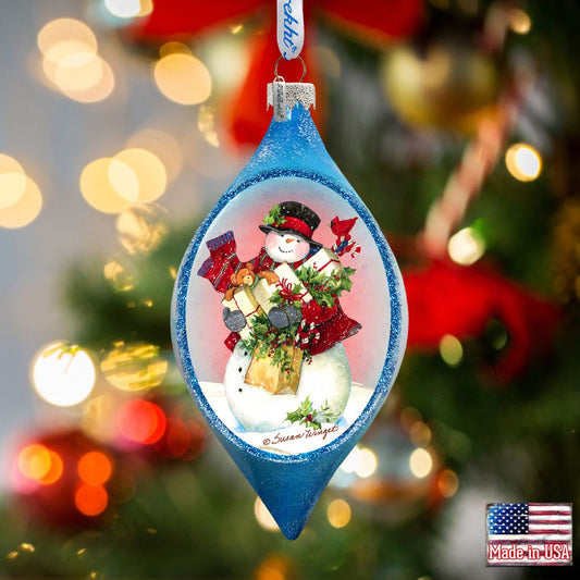 Gift of Snowman Glass Ornament by Susan Winget - Christmas Santa Snowman Decor - 757-201-SW