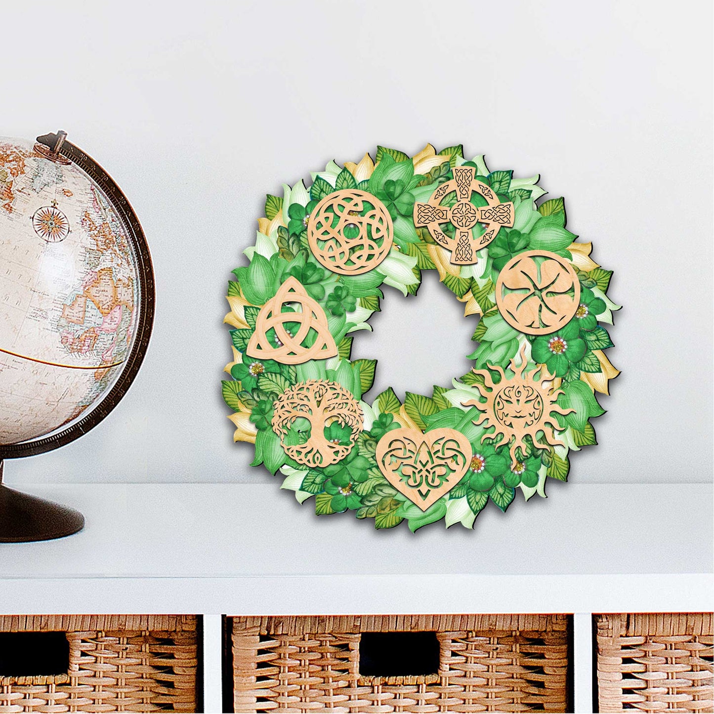 Irish Celtic Wreath Holiday Door Decor by G. DeBrekht - Celtic Decor - 8185319H
