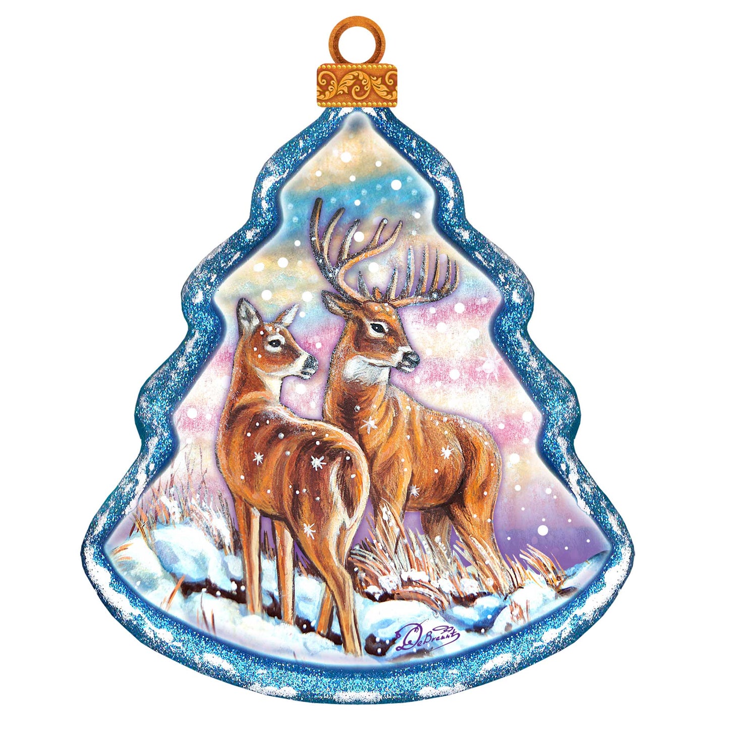 Reindeer Tree Wildlife Door Decor - G. DeBrekht - Wildlife Holiday Decor - 8176229H