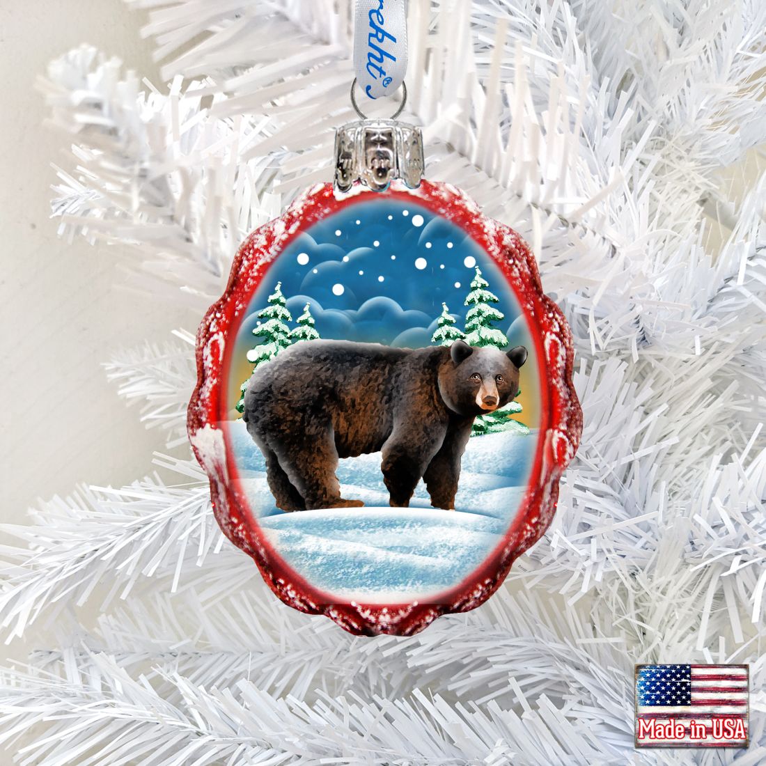 Grizzly Bear Mercury Glass Ornament by G. DeBrekht - Wildlife Holiday Decor - 771036