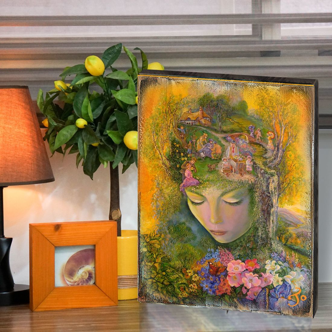 Head Gardener Fantasy Wooden Wall Art by Josephine Wall - Fantasy Decor - 852117-JW