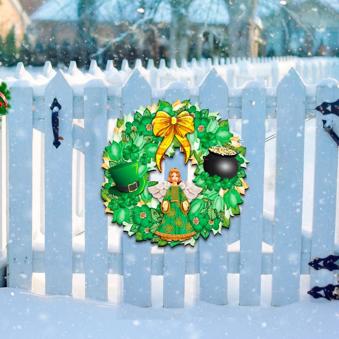 St Patrick's Day Wreath Irish Holiday Door Decor by G. DeBrekht - Celtic Decor - 8185318H