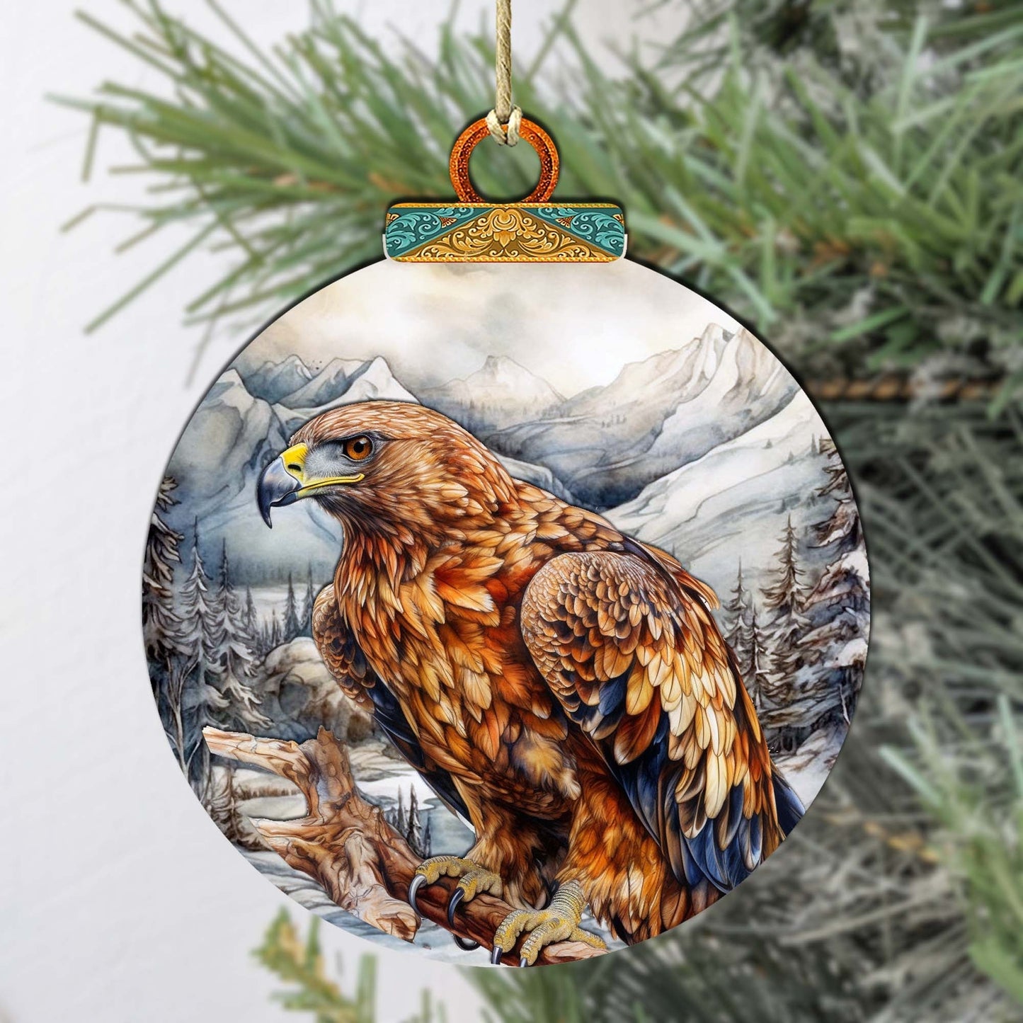 Golden Eagle Majesty Wooden Ornaments by G.Debrekht - Wildlife Holiday Decor - 870062