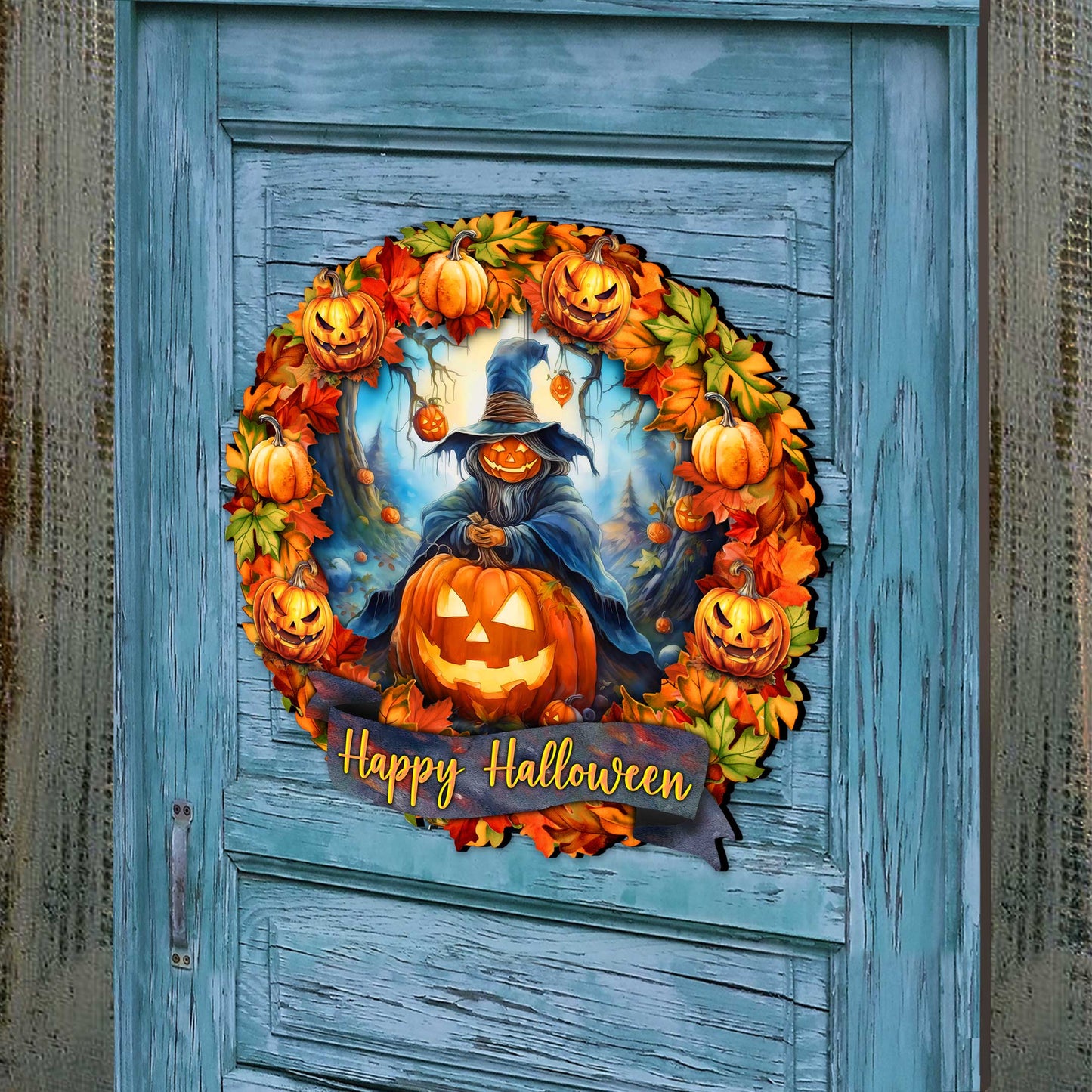 Happy Halloween Wreath Door Hanger by G. Debrekht - Halloween Decor - 8652821H