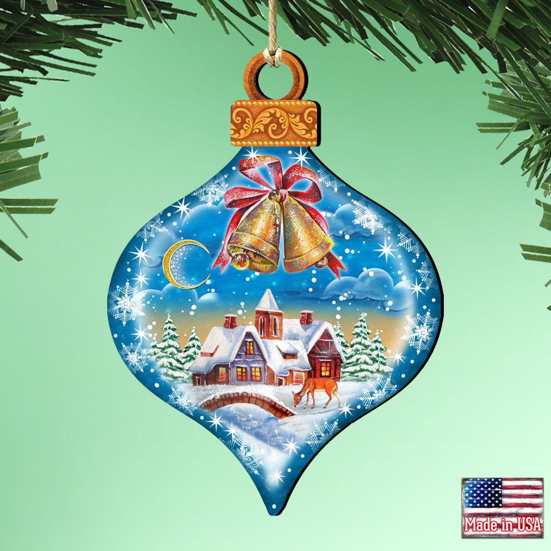 Winter Drop Christmas Wooden Ornaments by G. DeBrekht - Christmas Santa Snowman Decor - 8112182