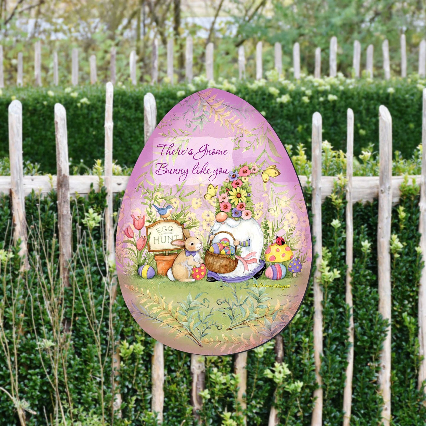 Spring Garden Gnome Door Decor by Susan Winget - Easter Decor - 8471121H-SW