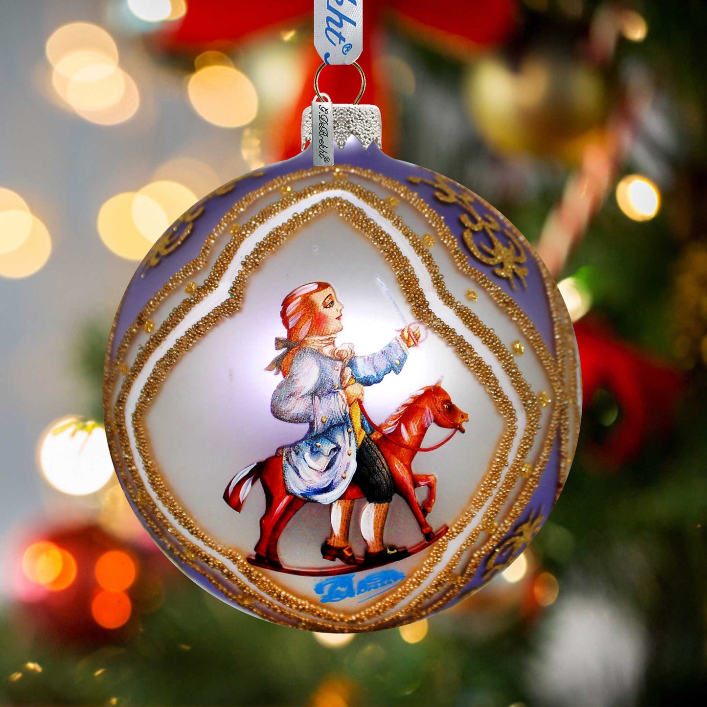 Nutcracker Ball Glass Ornament, Santa & Christmas Decor - 73741 by G. DeBrekht