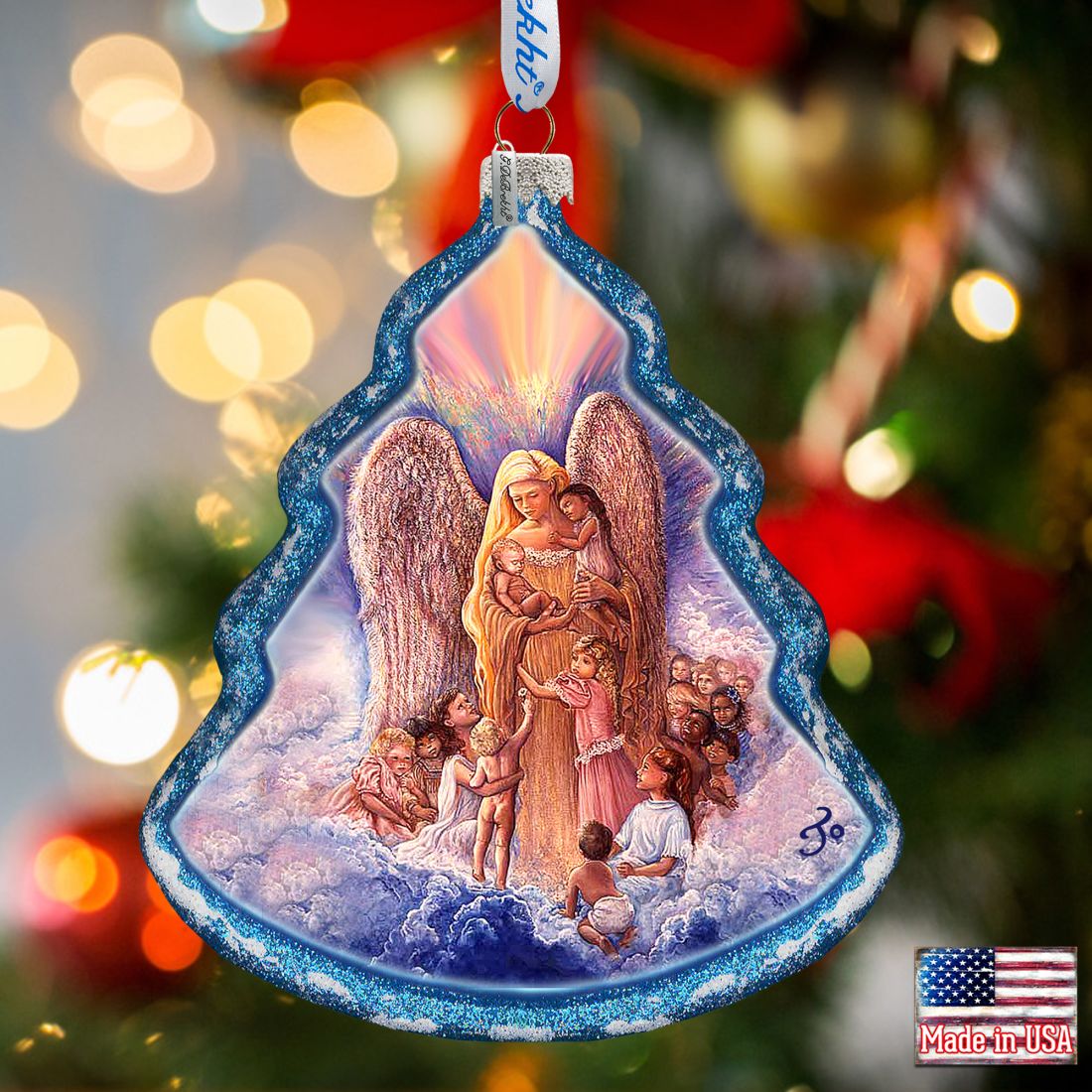 Angel of Piece Glass Ornament by Josephine Wall - Nativity Holiday Decor - 762-403-JW