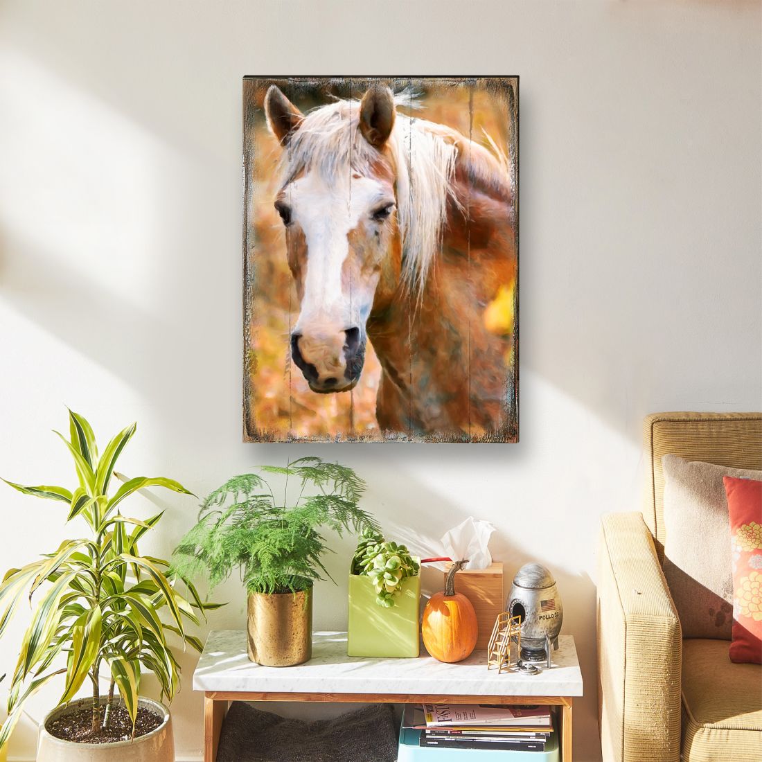 Horsehead Art Wooden Wall Art by Nature Wonders - Nature Wildlife Decor  - 95374B