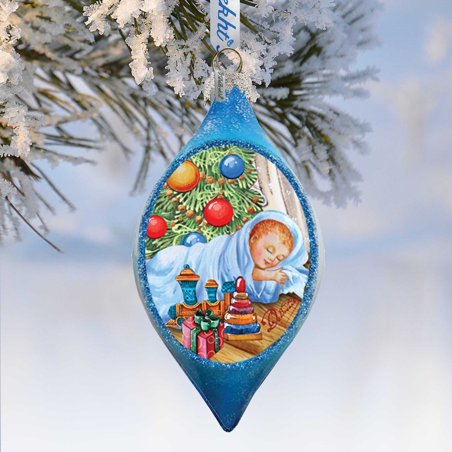 Baby 1st Christmas Drop Glass Ornament by G. DeBrekht - Christmas Decor - 757-033