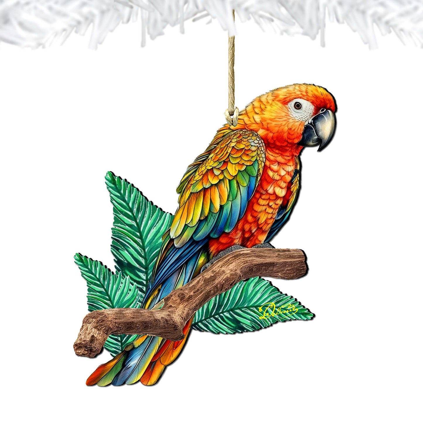 Coastal Decorations - Parrot Wooden Ornaments by G.Debrekht Coastal Holiday Decor - 8688204