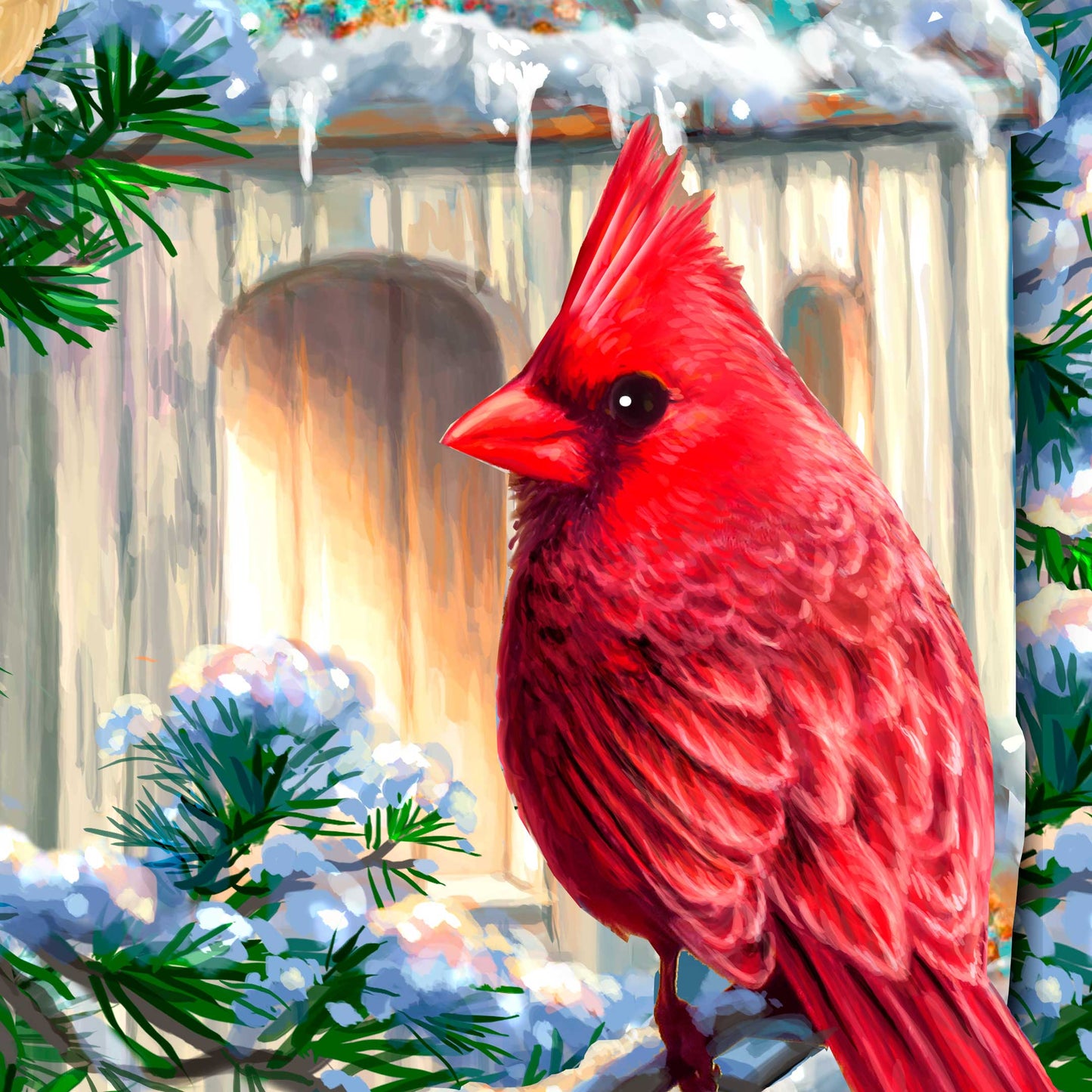 Little Cardinal Chapel Holiday Door Decor by D. Gelsinger - Christmas Decor - 8652809H-DG