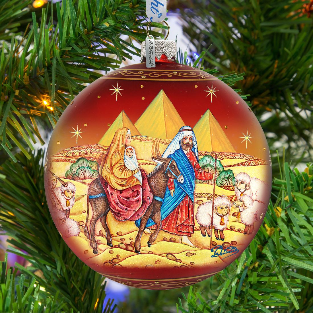 Journey to Bethlehem Glass Ornament Limited Edition by G. DeBrekht - Nativity Holiday Decor - 73878