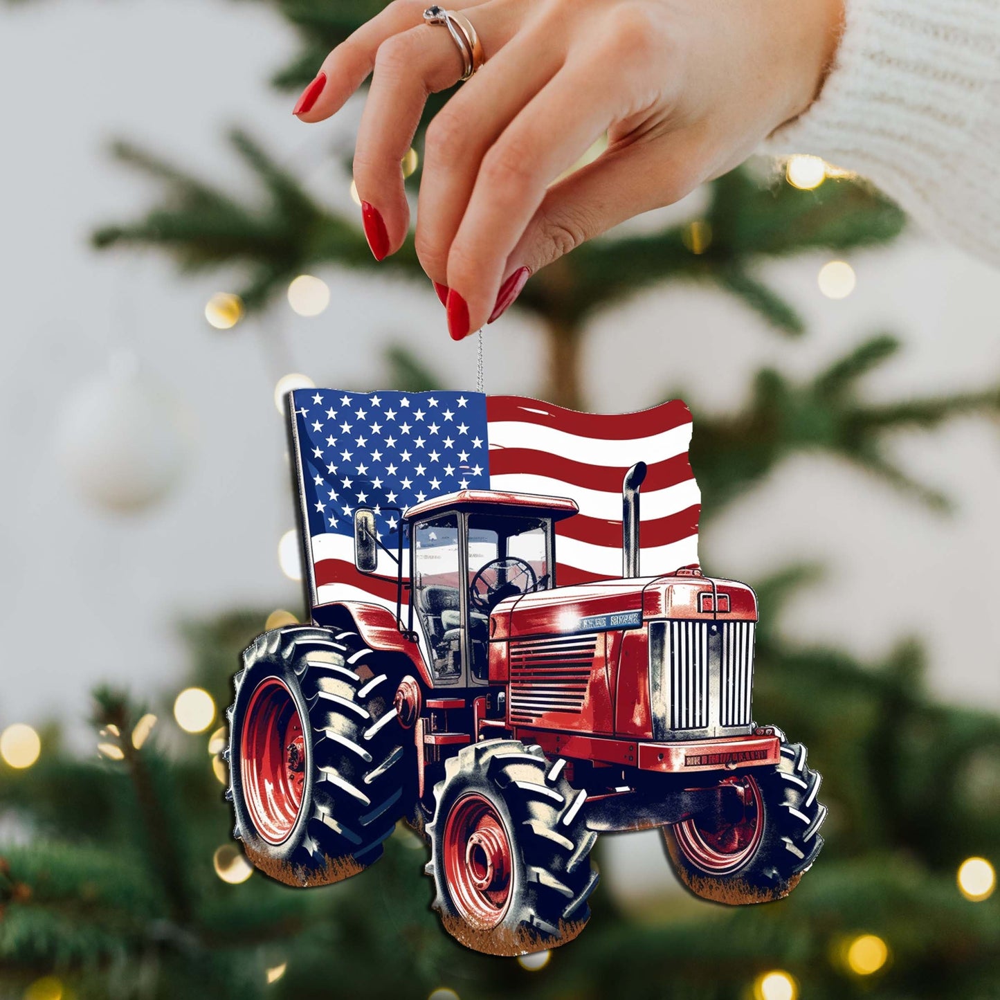 American Farmhouse Decorative Wooden Ornaments Set of 3 by G. Debrekht - Patriotic Decor - 8091001-S3