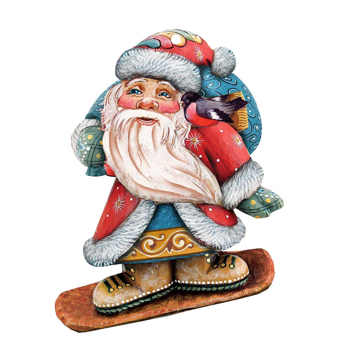 Snowboarding Santa Christmas Door Decor by G. DeBrekht - Christmas Santa Snowman Decor - 8119171H