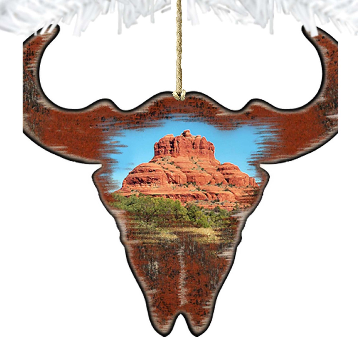 Buffalo Skull Wooden Ornaments by Nature Wonders - Wildlife Holiday Decor - 8198235