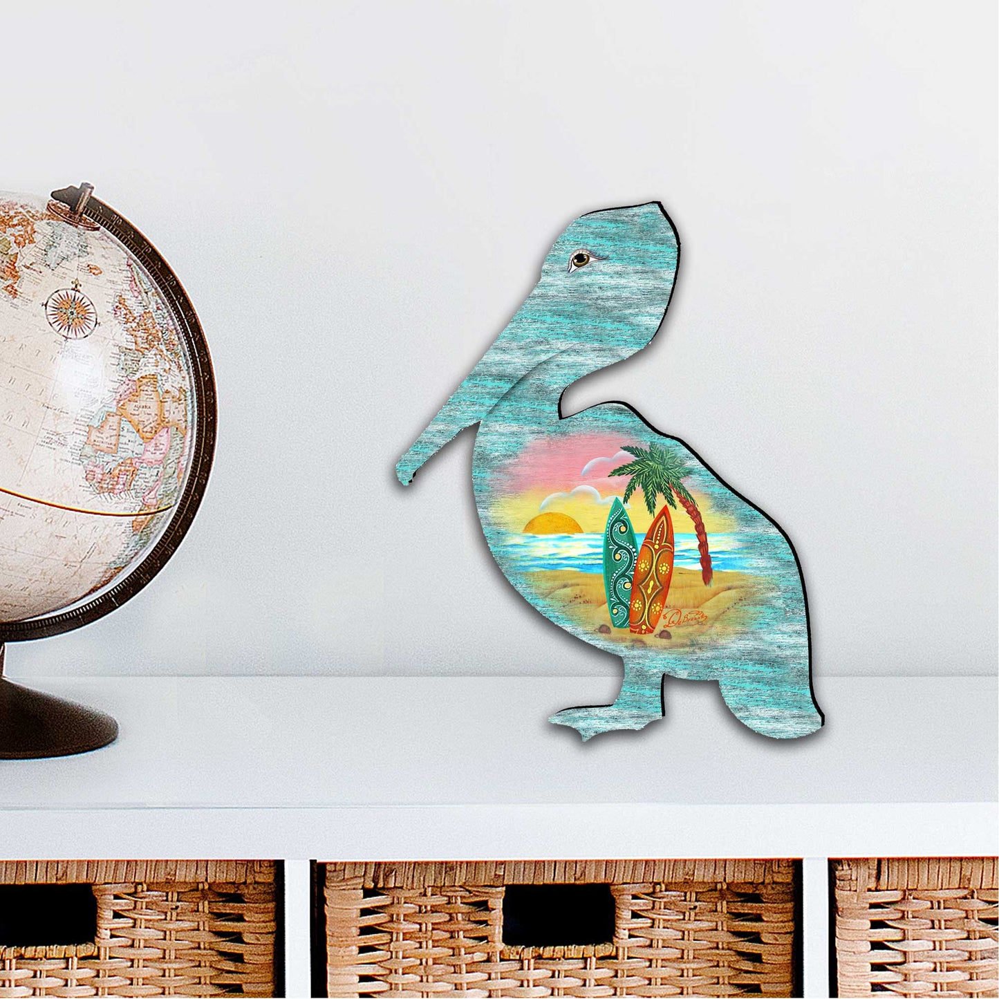 Pelican Decorative Coastal Door Decor by G. DeBrekht - Coastal Holiday Decor - 8198543H