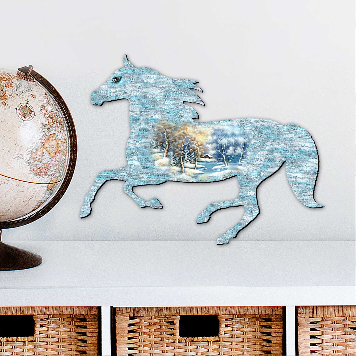 Running Horse Wildlife Door Decor - G. DeBrekht - Wildlife Holiday Decor - 8198152H