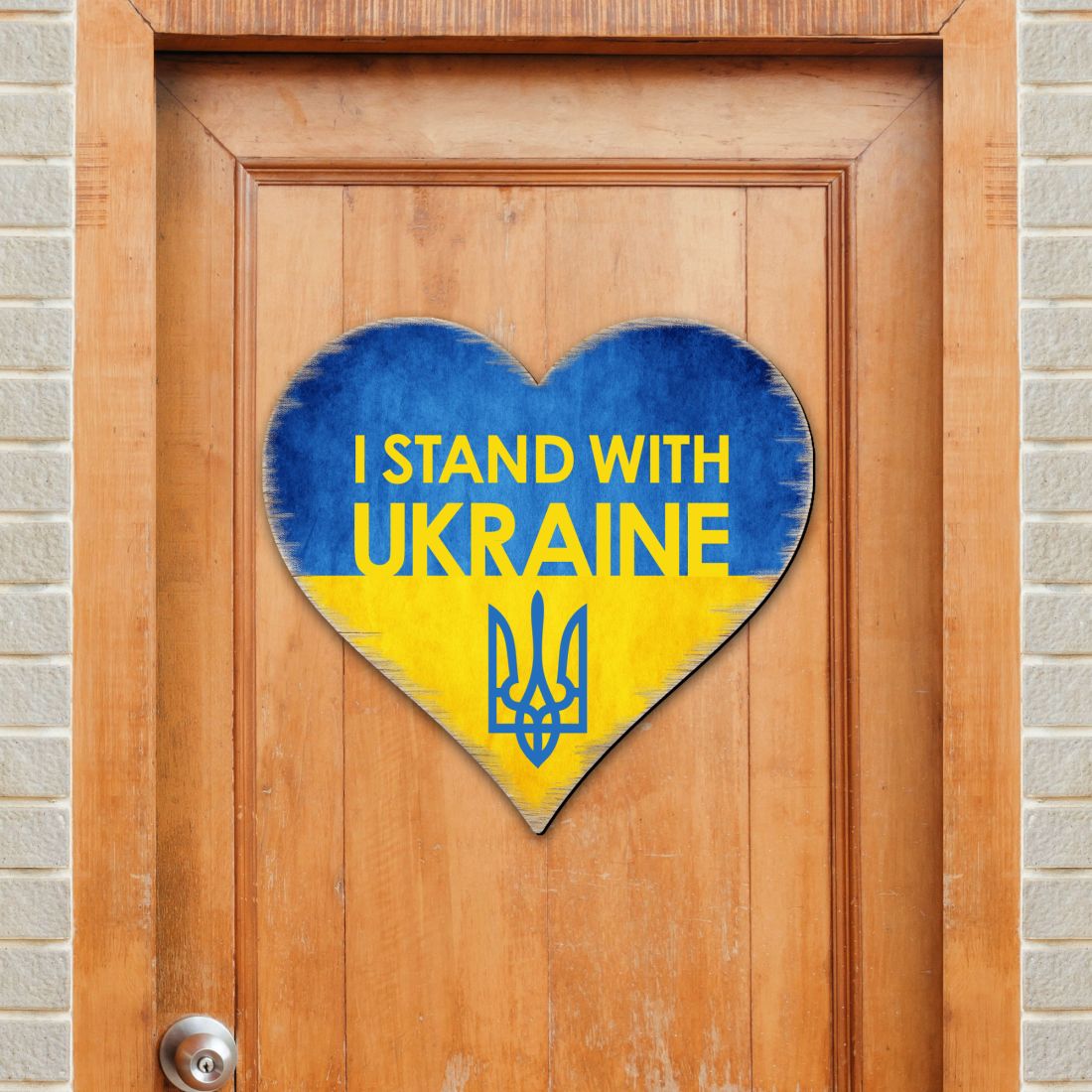 I Stand with Ukraine Heart Door Hanger - International Decor - 8187123H