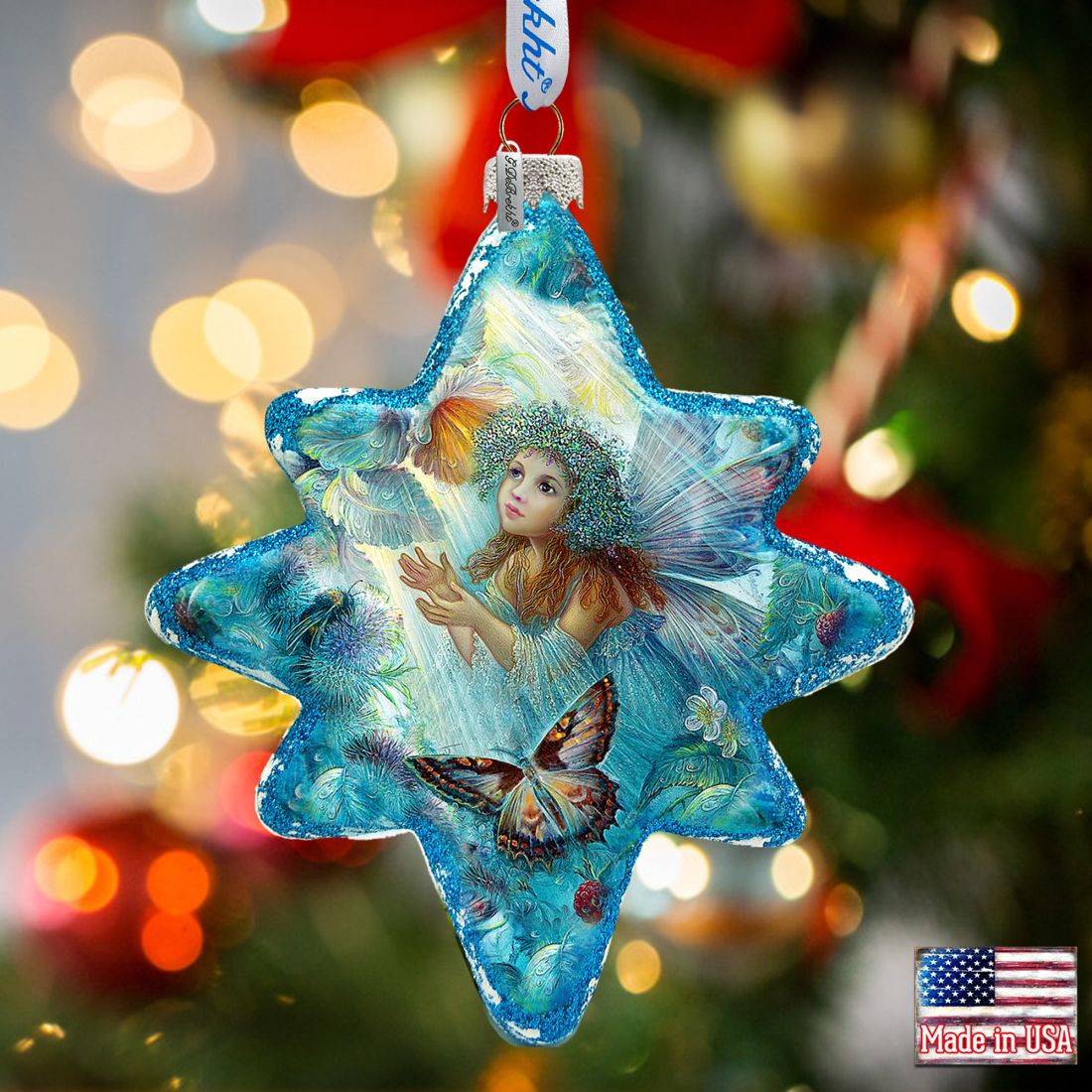 Flower Fairy Glass Ornament by G. DeBrekht - Christmas Decor - 754-084