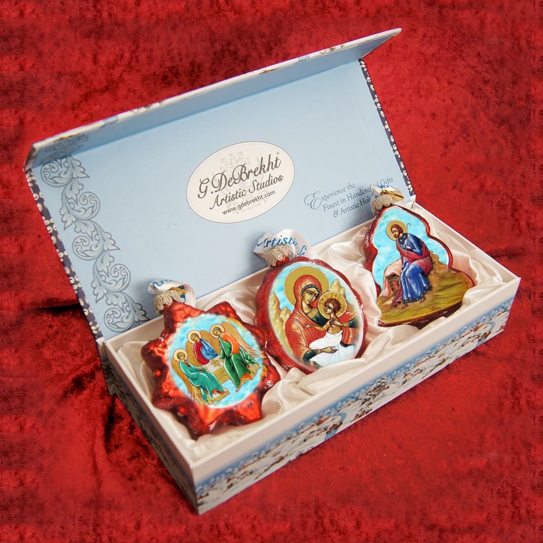 Nativity Mercury Glass Ornaments Set of 3 by G. DeBrekht - Nativity Holiday Decor - 770101S3