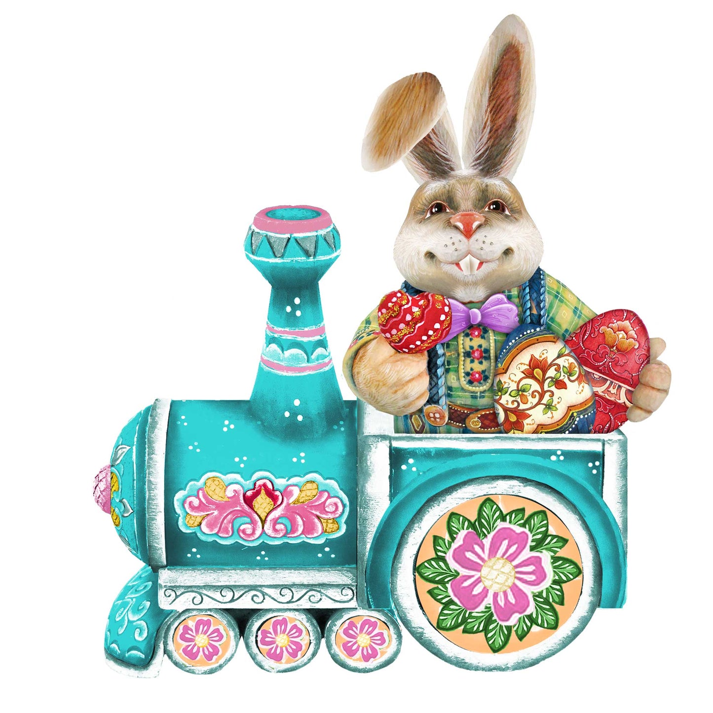 Village Train Ride Bunny Door Decor by G. DeBrekht - Easter Spring Decor - 8129211-2H
