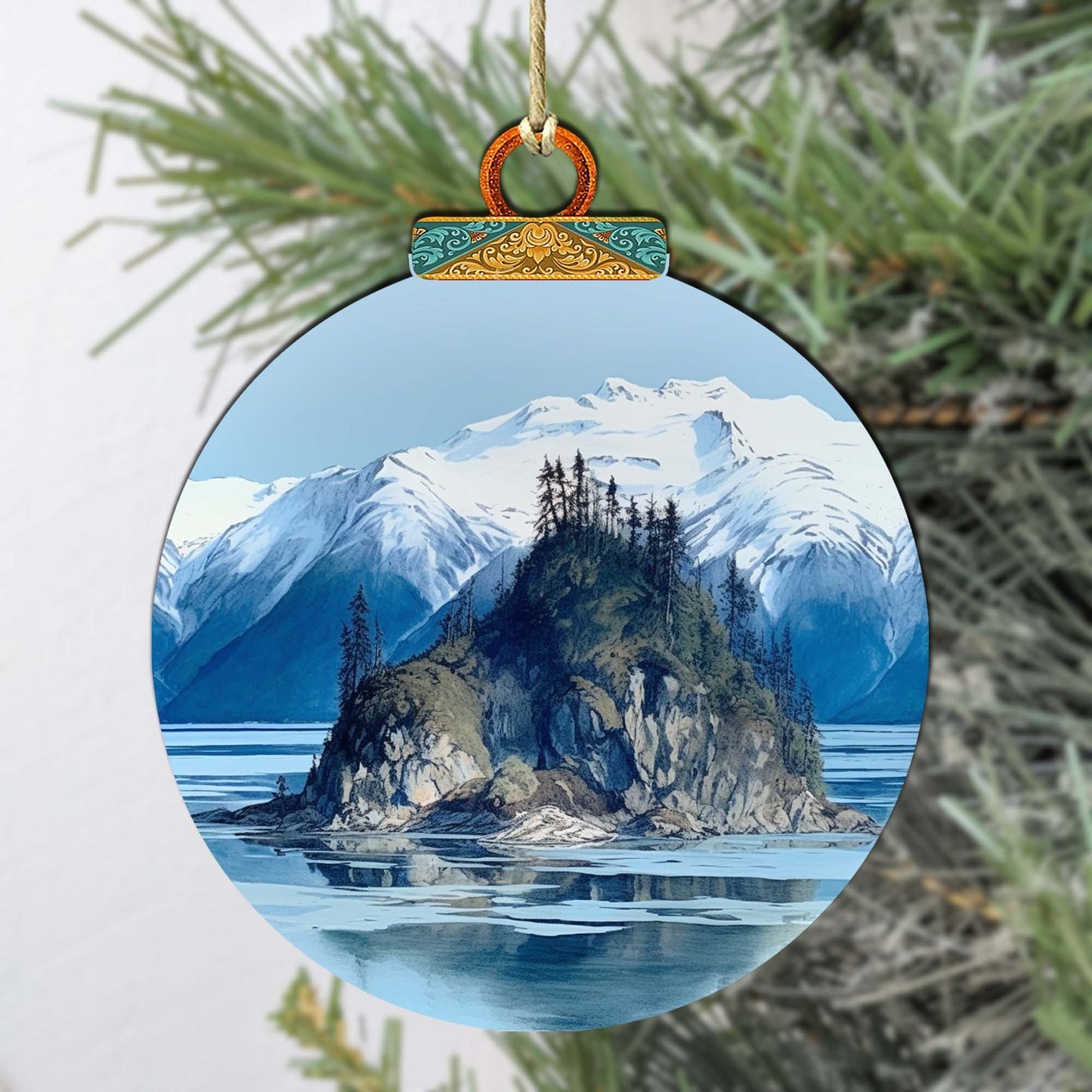 Alaskan Nature's Timeless Beauty Wooden Ornaments by G.Debrekht - Wildlife Holiday Decor - 870073