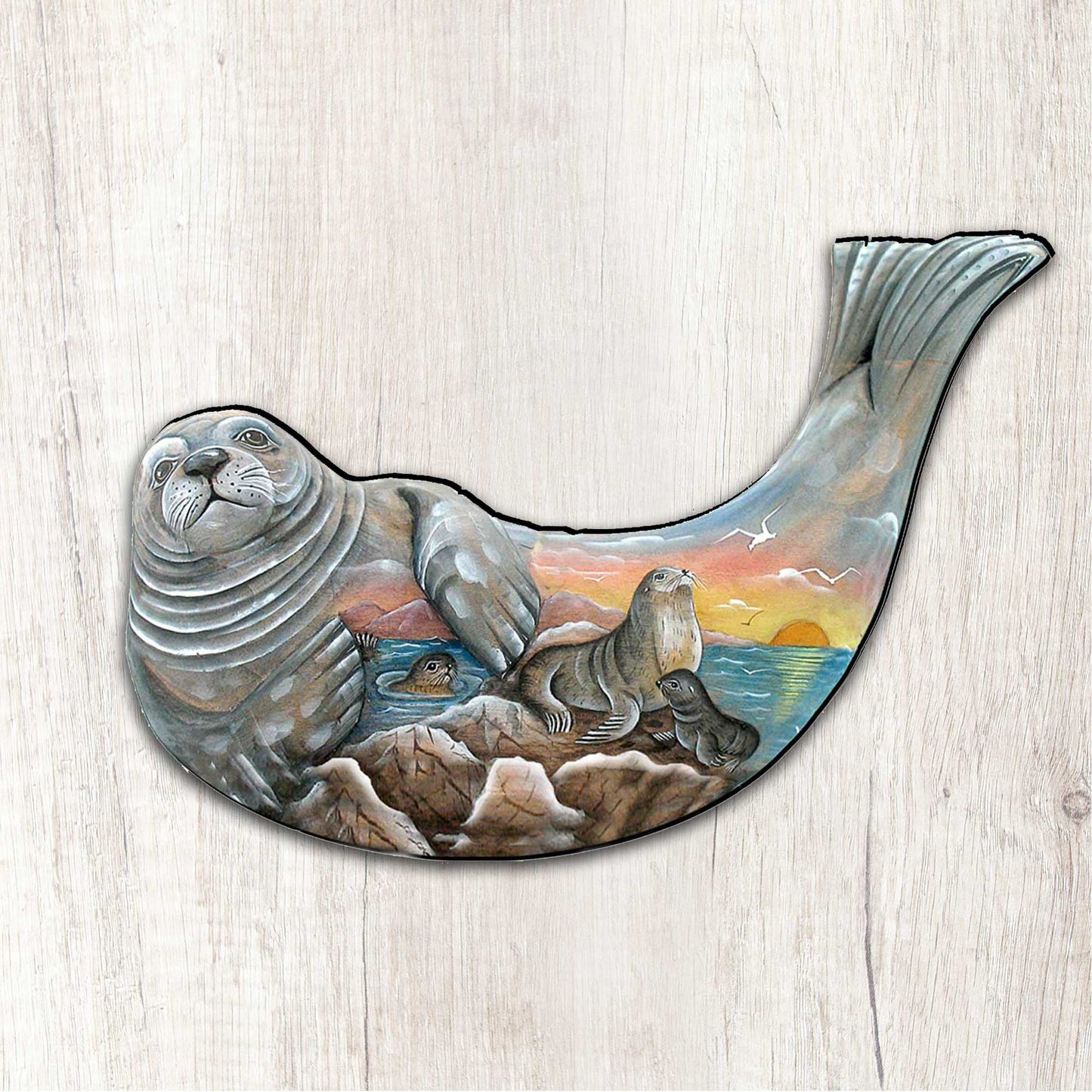 Sea Lion Beach House Door Decor by G. DeBrekht - Coastal Holiday Decor - 8158914H