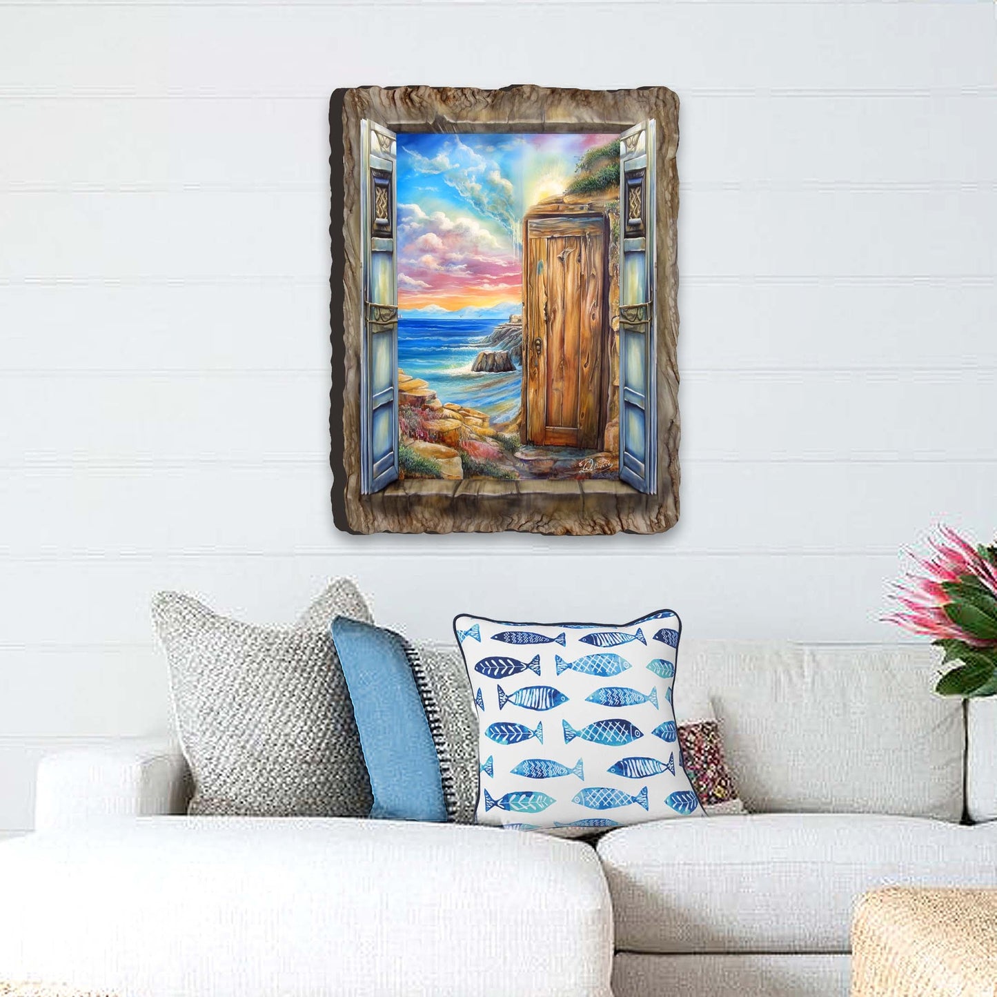 Coastal Serenity Window Wall Art by G. DeBrekht Coastal Decor - 8492106W