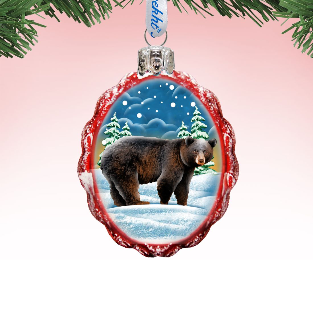 Grizzly Bear Mercury Glass Ornament by G. DeBrekht - Wildlife Holiday Decor - 771036