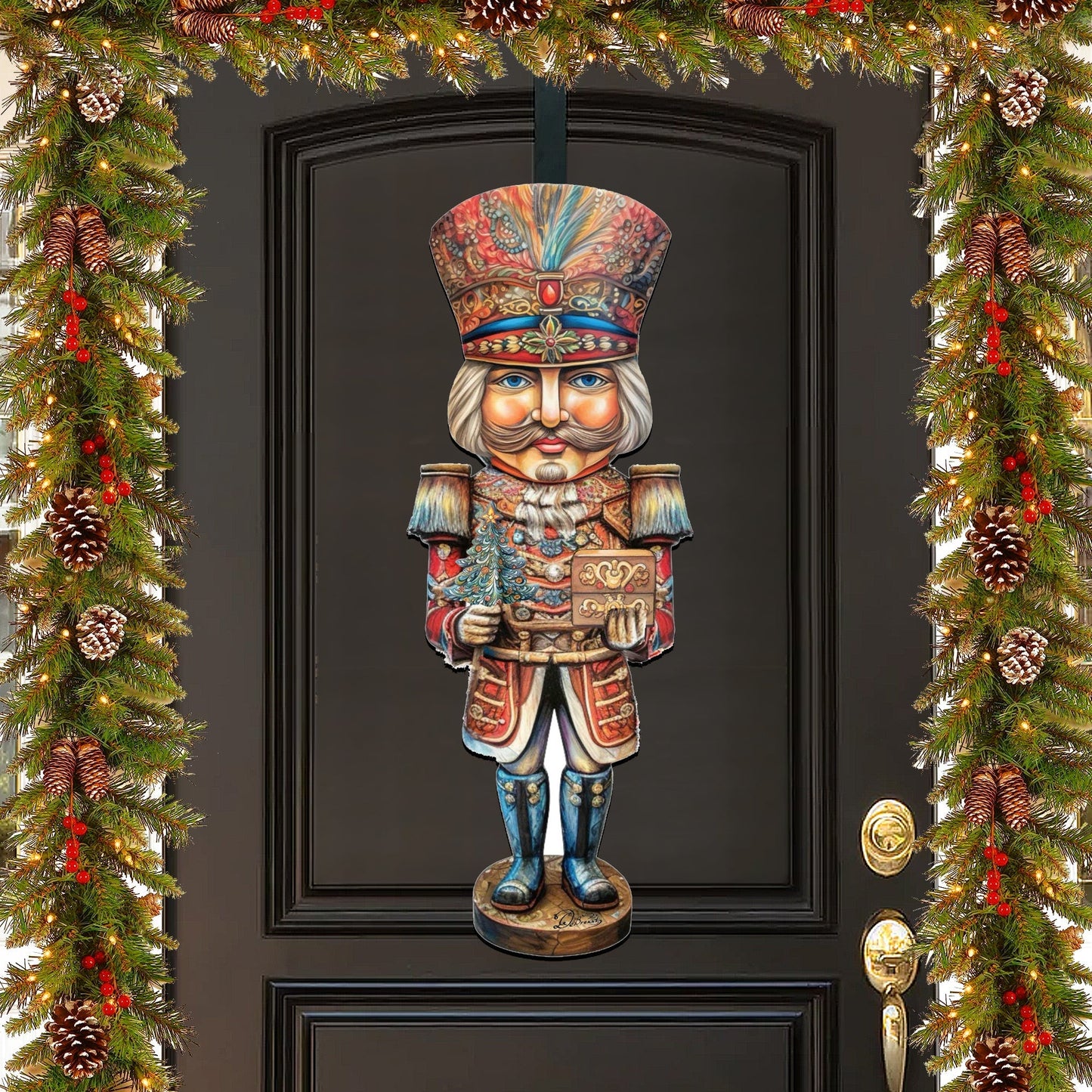 Regal Nutcracker Prince Holiday Door Decor by G. Debrekht - Christmas Decor - 8611060H