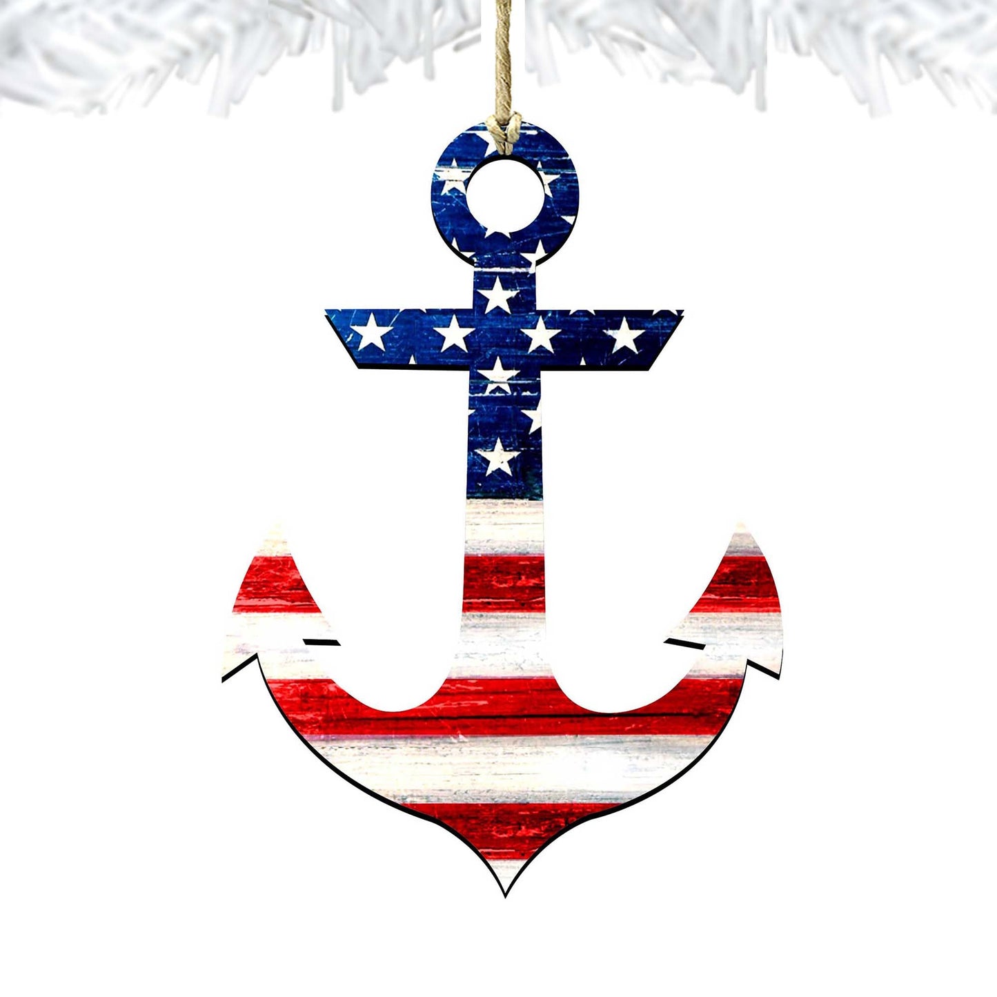 American Flag Anchor Wooden Ornaments - American Patriotic Decor - 8198913