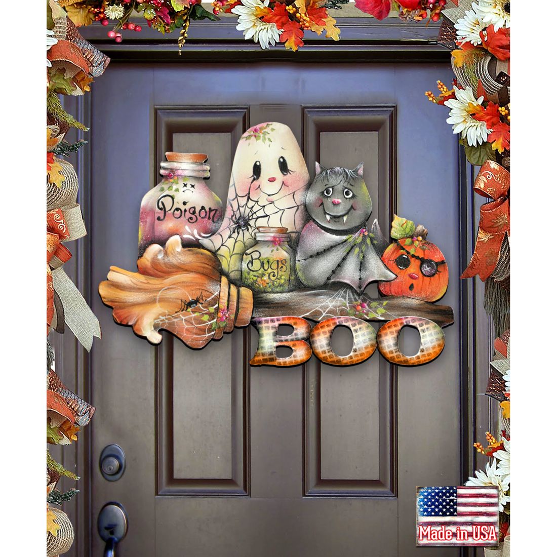 Brunhilda's Broom! Halloween Door Decor by Jamie Mills-Price - Thanksgiving Halloween Decor - 8457411H