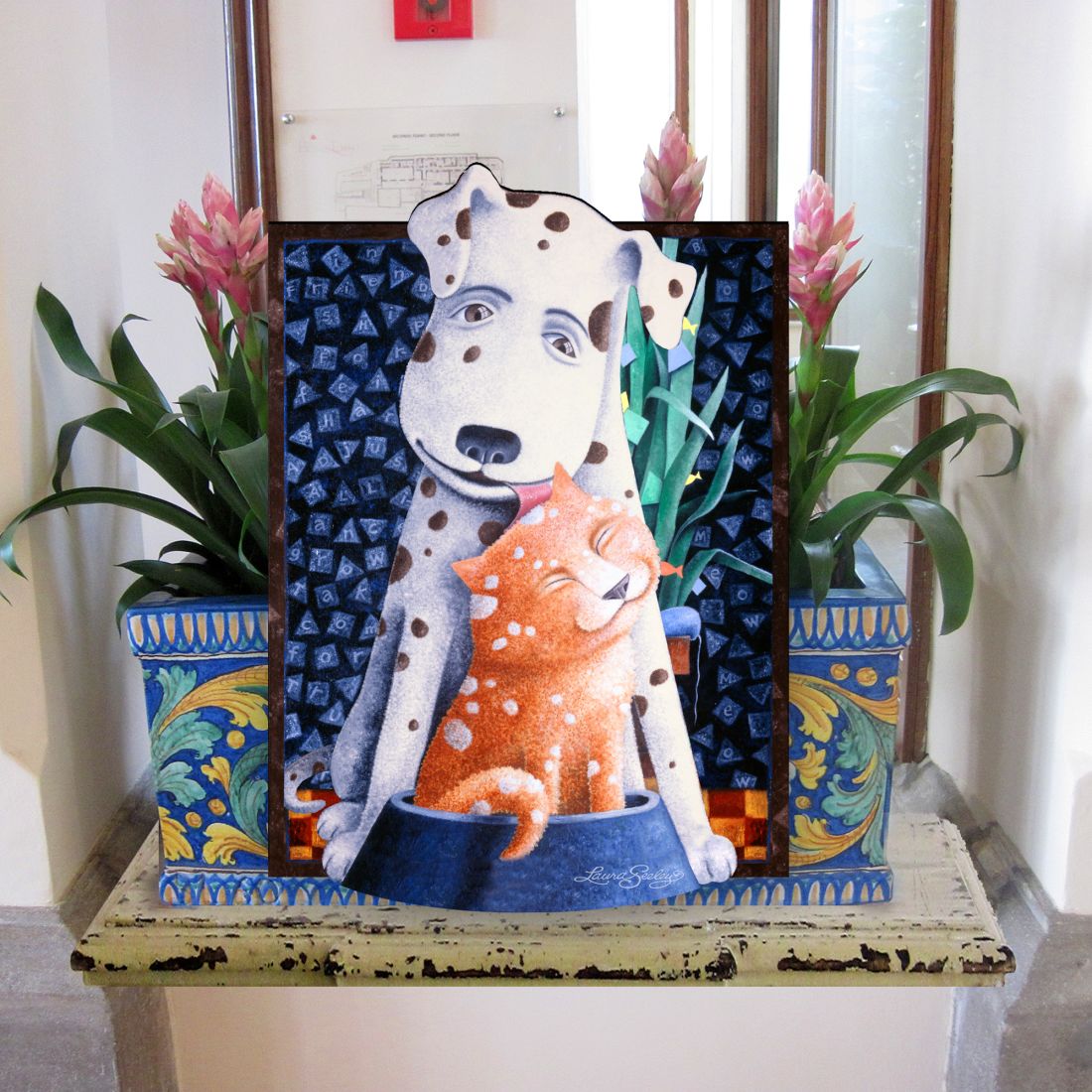 In Friendship Holiday Door Decor by Laura Seeley - Pets Dog and Cats Decor - 8511012H