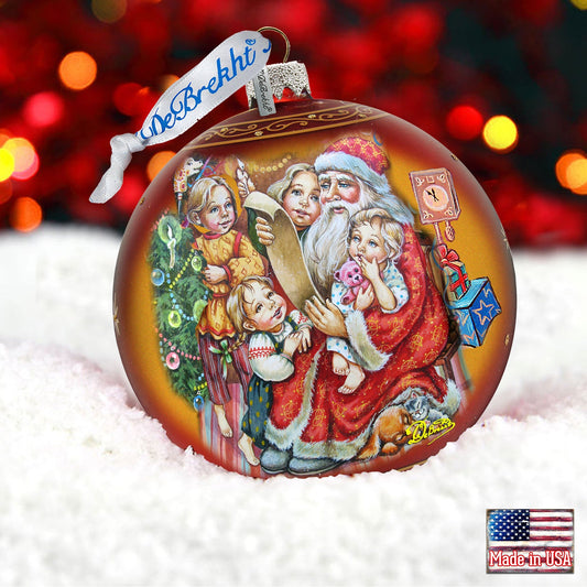 Santa Christmas List Glass Ornament by G. DeBrekht - 73370