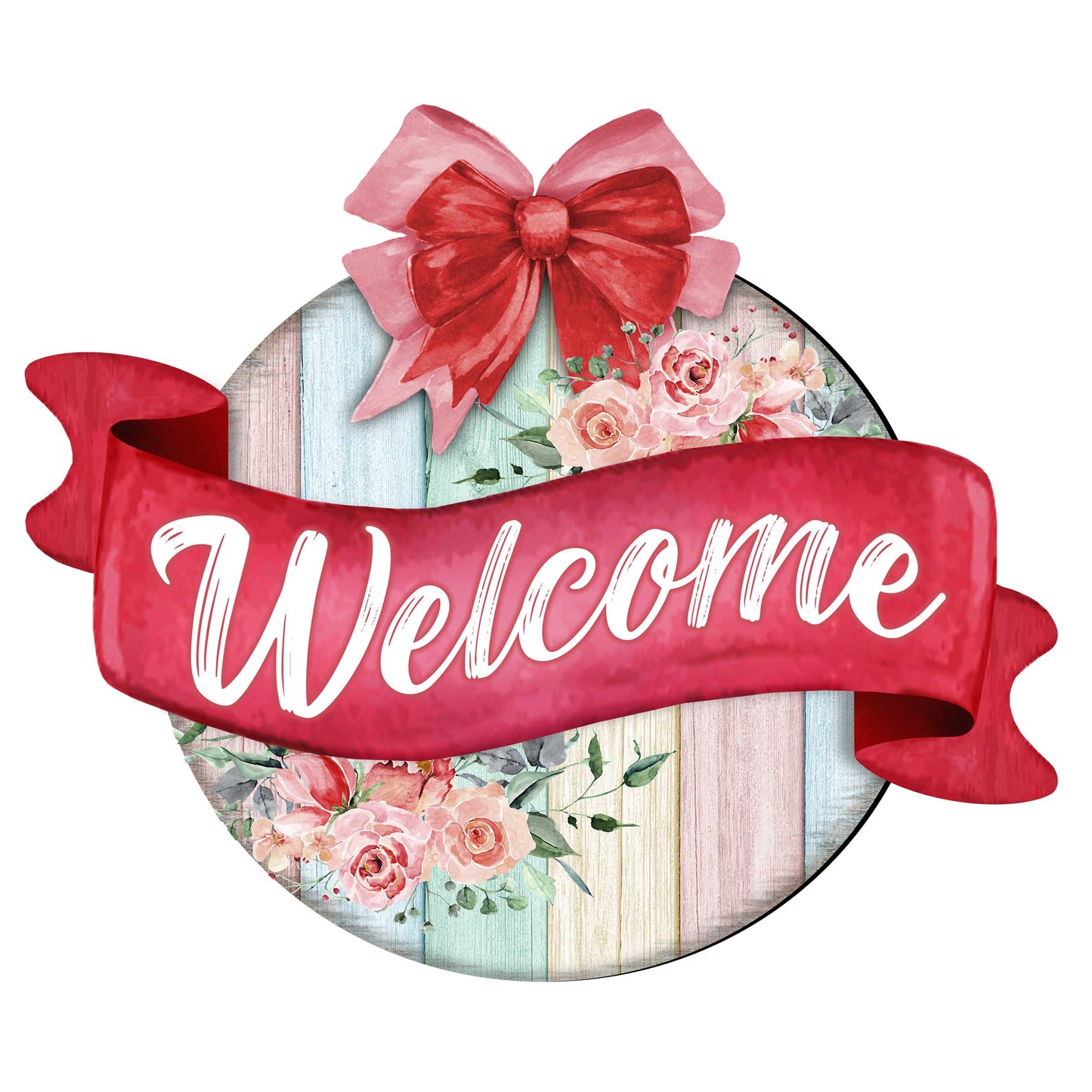 Front door welcome sign Floral porch wreath Main entrance welcome sign - Wooden front porch decor - 933101H