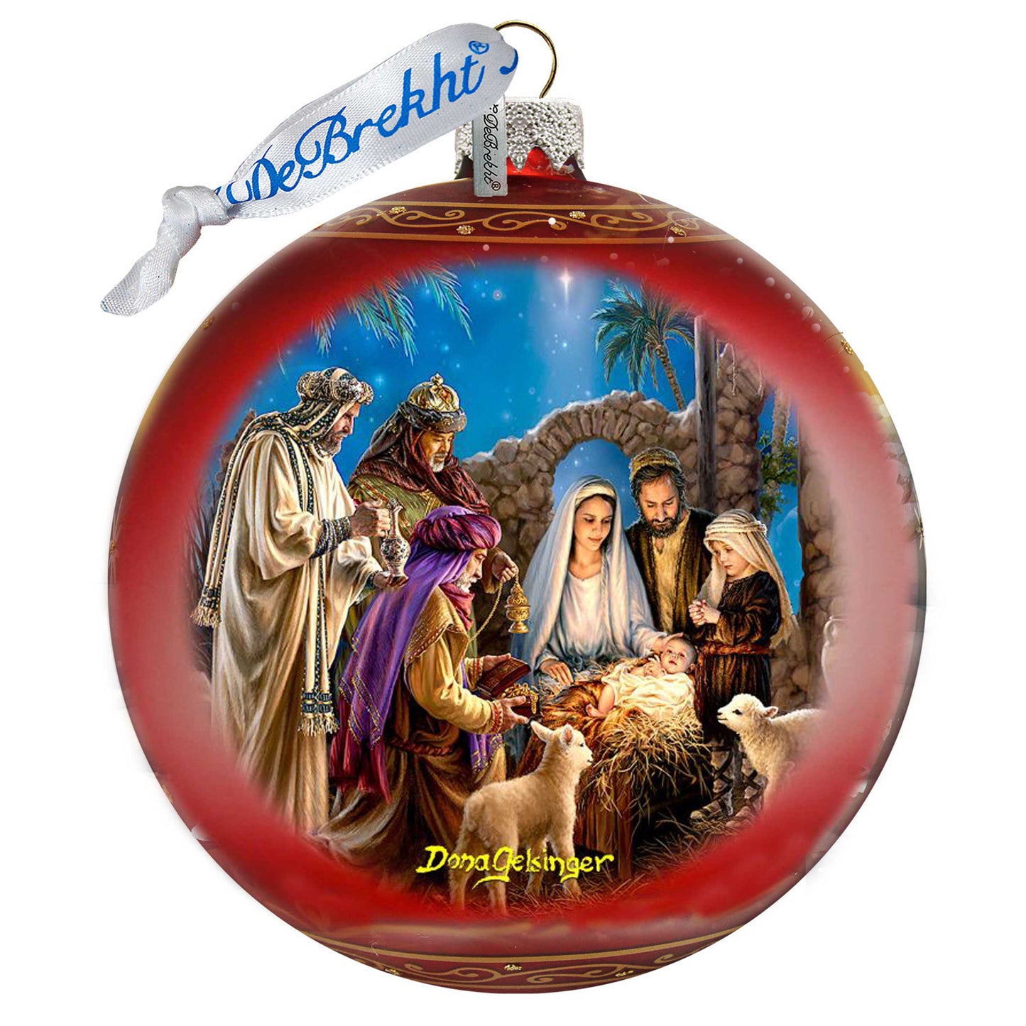 Holy Night Nativity Glass Ornament Limited Edition by D. Gelsinger - Nativity Holiday Decor - 73898-1208