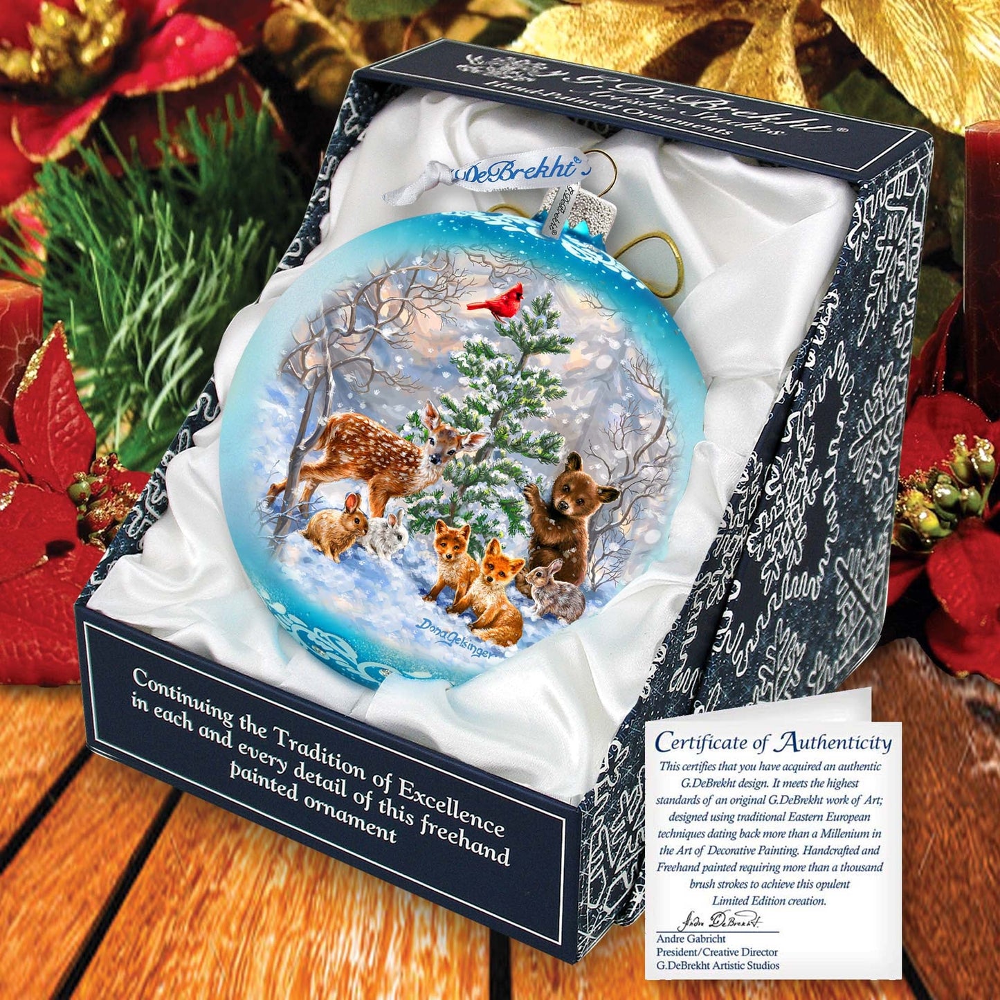 Forest Friends Lg Glass Ornament by D. Gelsinger - Christmas Decor - 73949