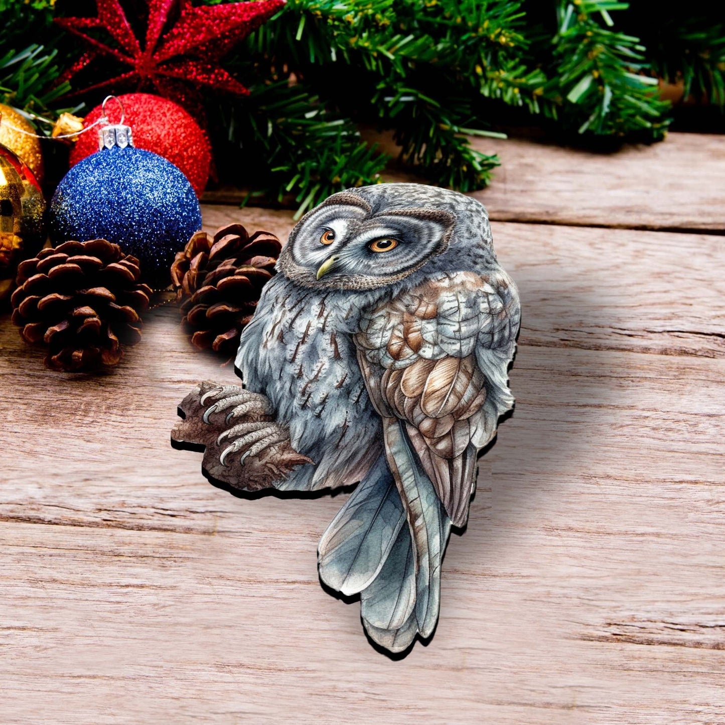 Night Owls Decorative Wooden Clip-on Ornaments Set of 3 by G. Debrekht - Wildlife Decor - 8091004C-S3