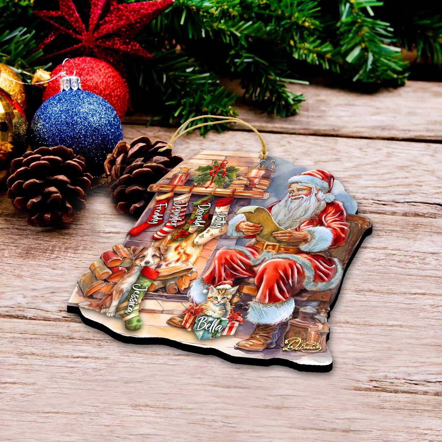 Personalized Santa's List Christmas Ornaments - Family Member Names Wooden Ornaments by G. Debrekht - Christmas Decor - 8652756P