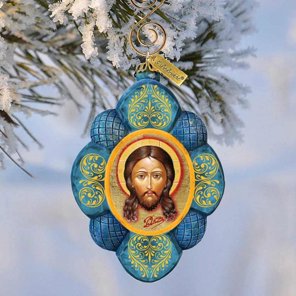 Jesus Sculpted Hand-Painted Christmas Ornament by G. DeBrekht - Nativity Holiday Decor - 610843