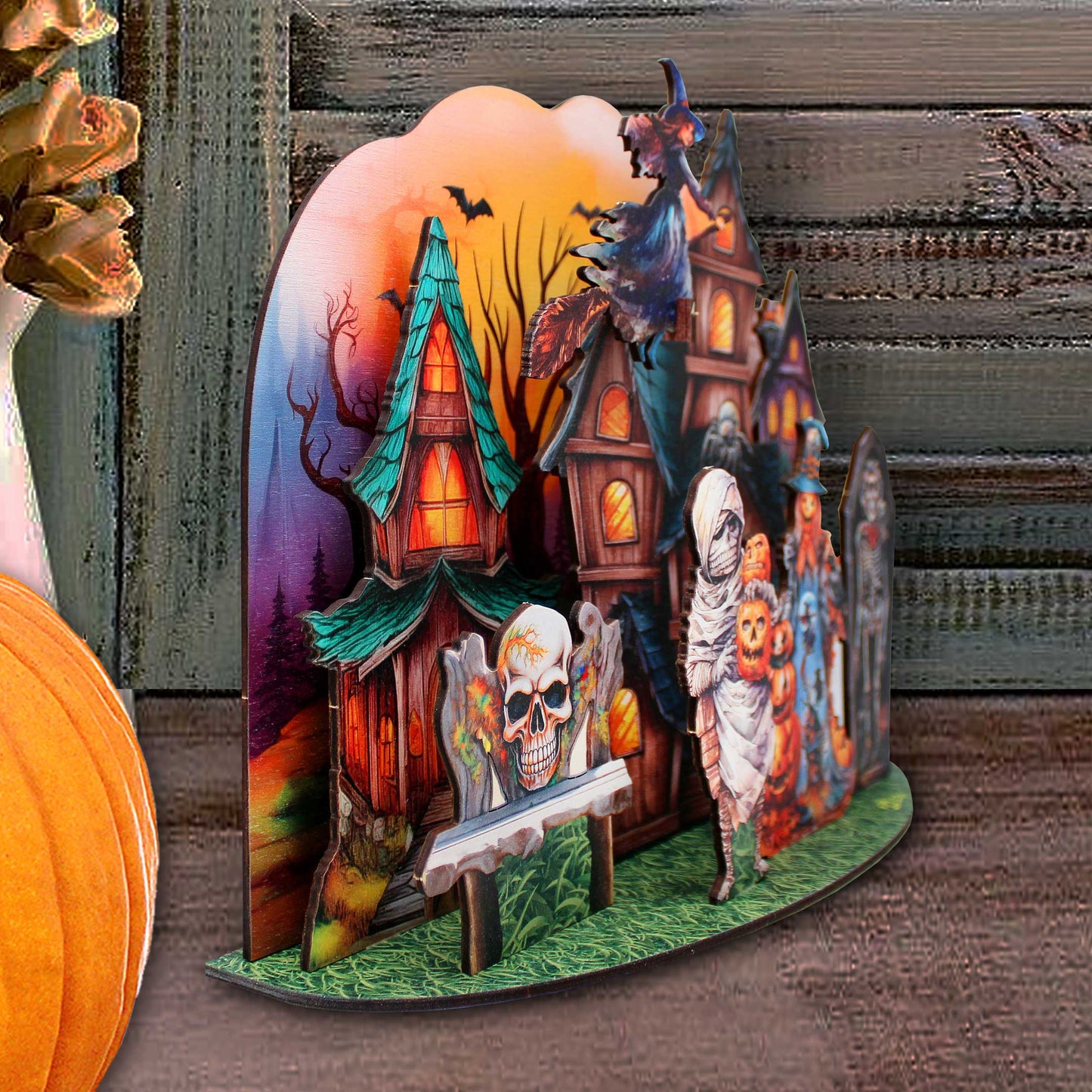 Halloween Spooky Village Decorative Village Set by G. Debrekht - Halloween Decor - 852741-12