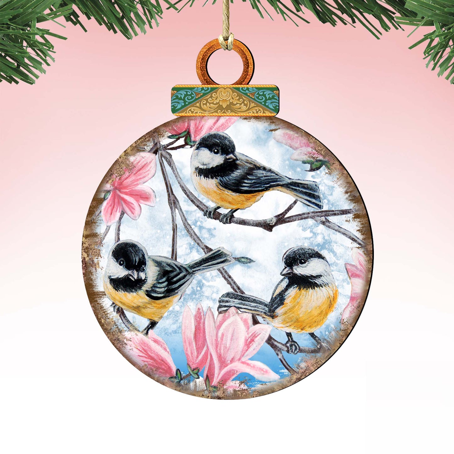 Birds Ball Wooden Ornaments by G. DeBrekht - Christmas Decor - 8025222