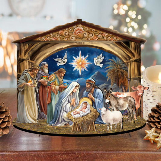 The Birth of Jesus Nativity Scene Decorative Village Set by G. Debrekht Nativity Holiday Decor - 852761