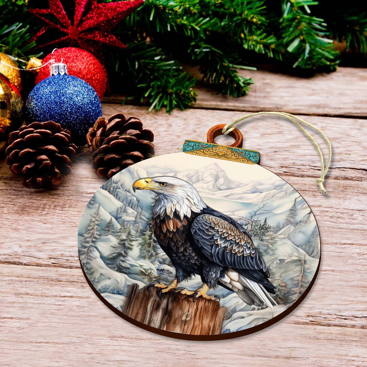 Bald Eagle Majesty Wooden Ornaments by G.Debrekht - Wildlife Holiday Decor - 870059