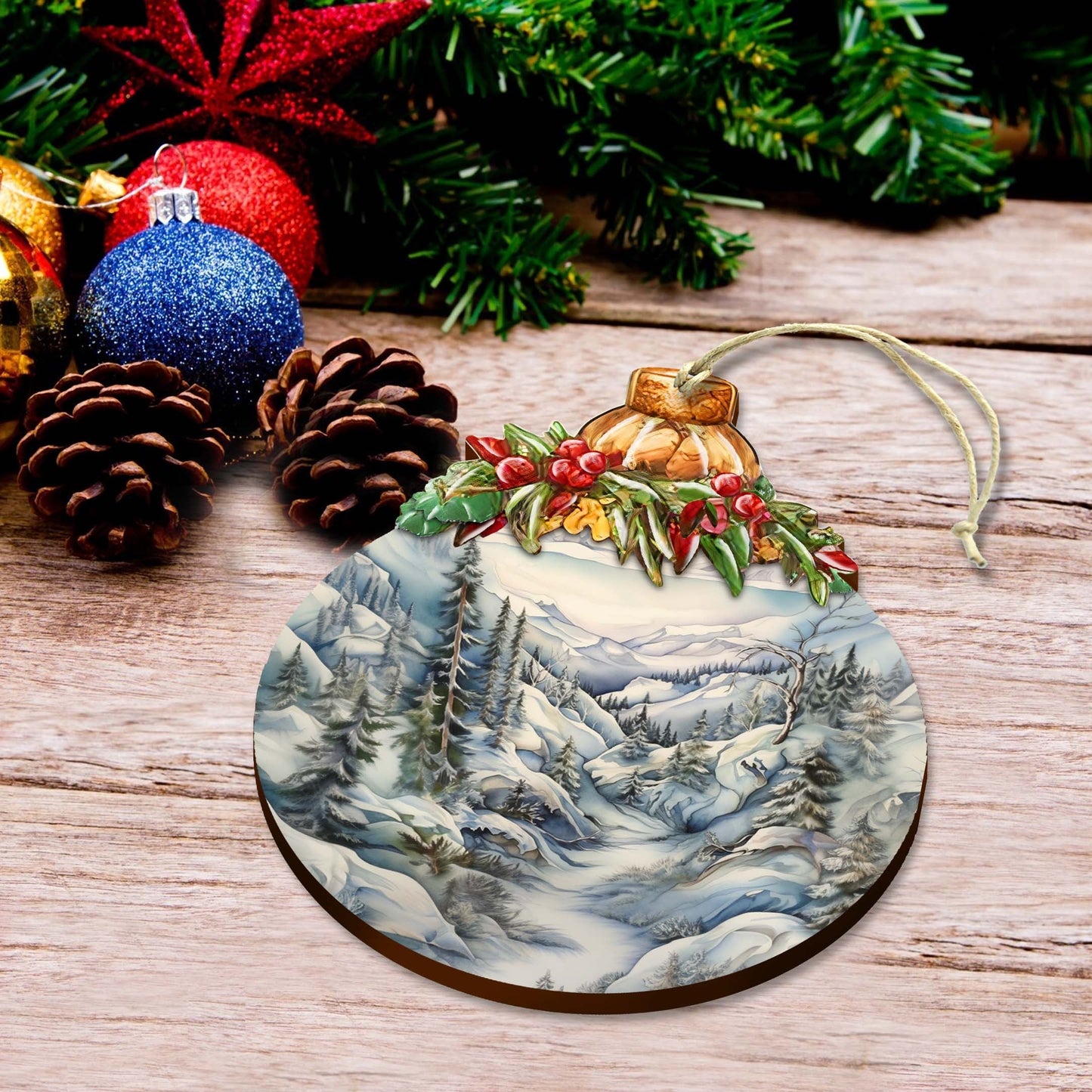 Alaska's Nature's Beauty Wooden Ornaments by G.Debrekht - Wildlife Holiday Decor - 870035