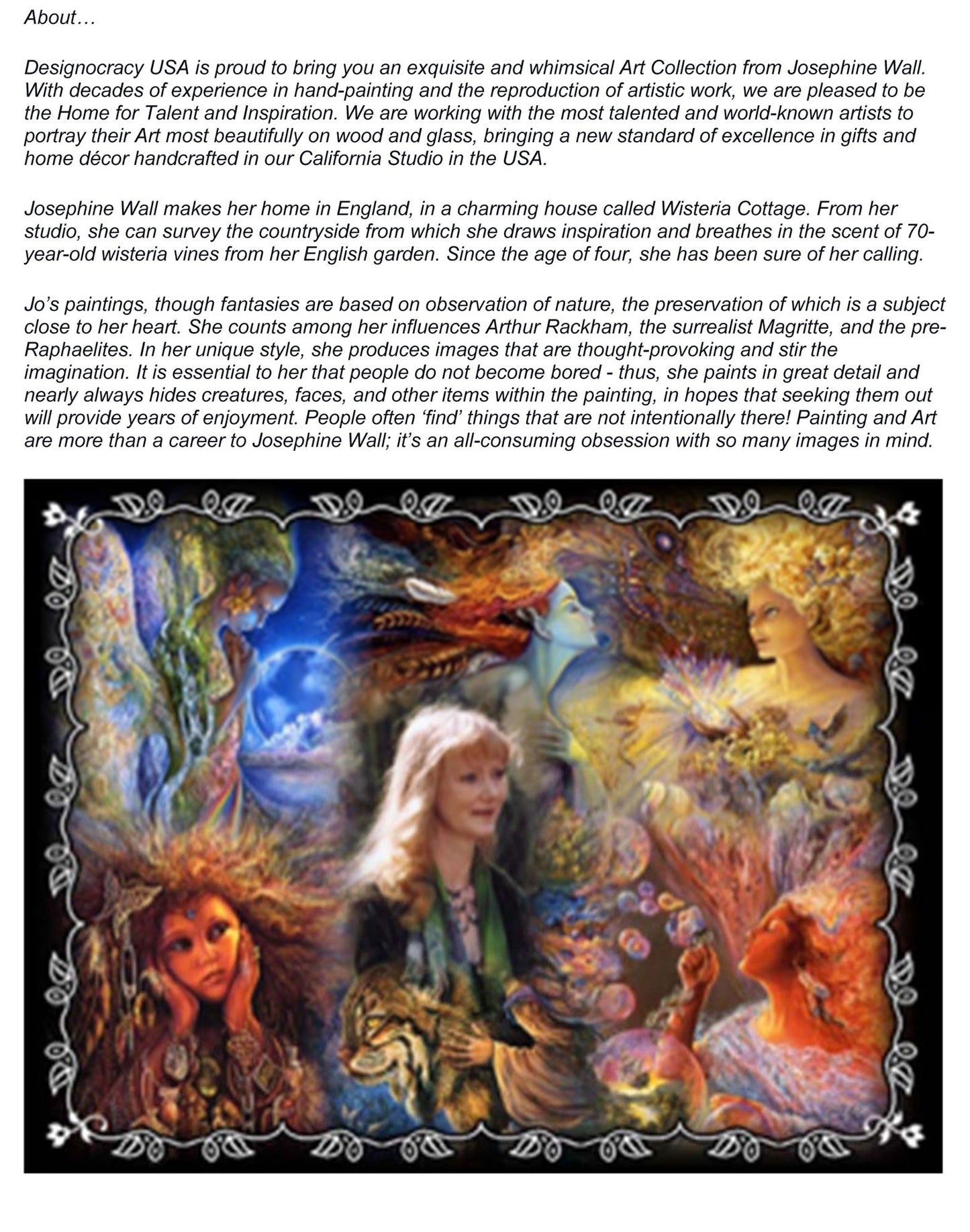 My Lady Unicorn Fantasy Wooden Wall Art by Josephine Wall - Fantasy Decor - 852132-JW