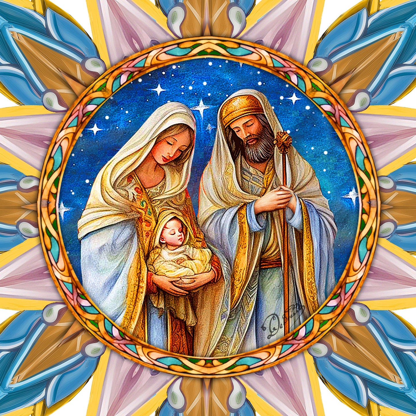 Born Under Bright Star Tree Topper Wooden Decor by G. Debrekht - Nativity Holiday Decor - 89503